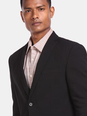 black solid single breasted casual blazer - 17694650 - Standard Image - 5
