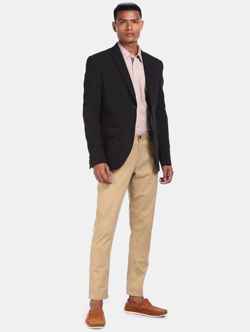 black solid single breasted casual blazer - 17694650 - Zoom Image - 4