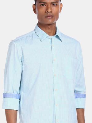 blue checkered casual shirt - 17694661 - Standard Image - 3