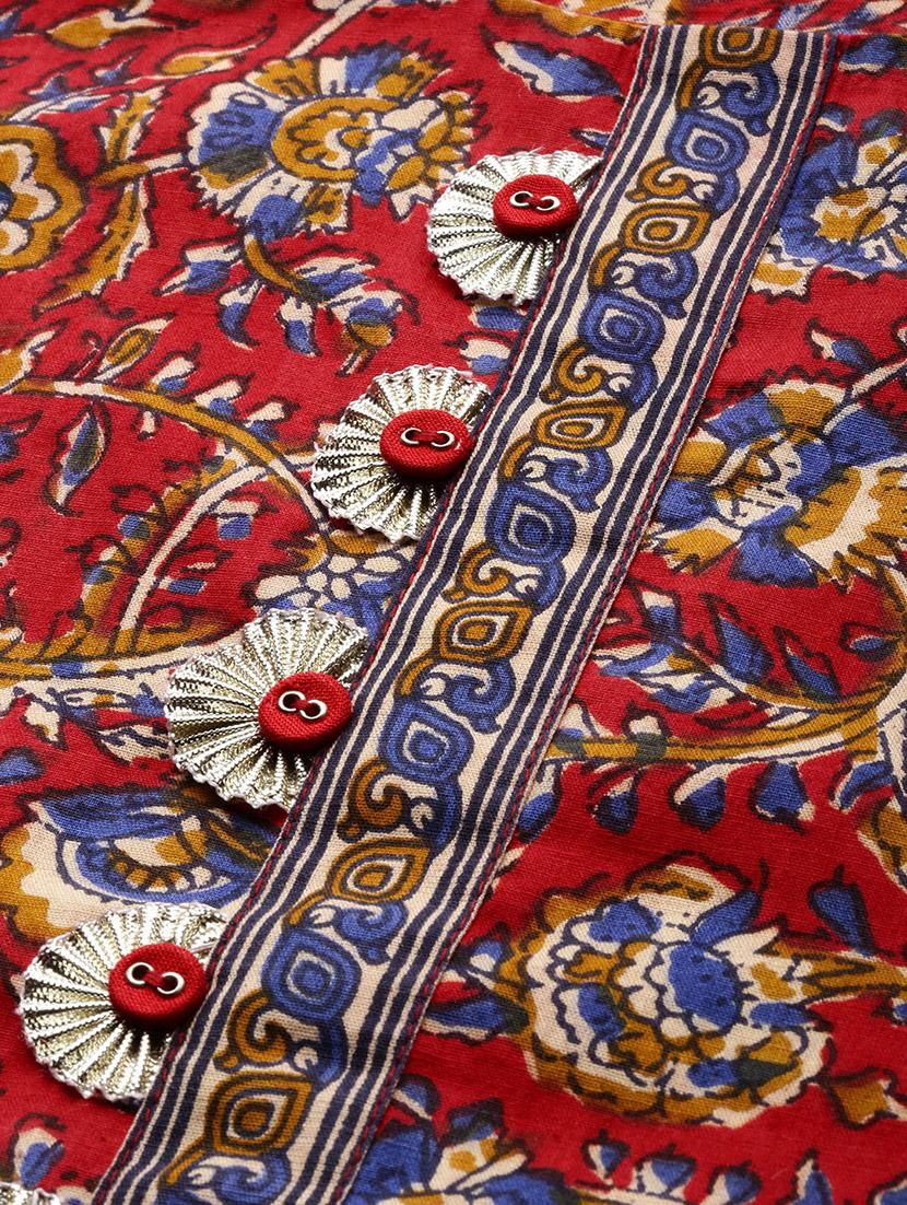 maroon cotton straight kurta - 17694814 - Zoom Image - 5