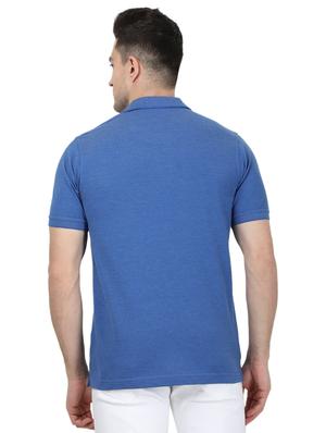 blue solid polo t-shirt - 17694920 - Standard Image - 3