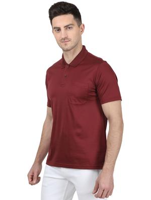 red solid polo t-shirt - 17694924 - Standard Image - 2