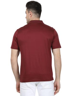 red solid polo t-shirt - 17694924 - Standard Image - 3