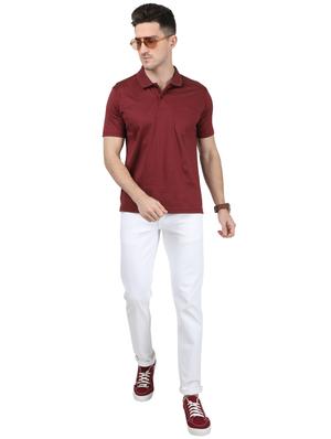 red solid polo t-shirt - 17694924 - Standard Image - 4