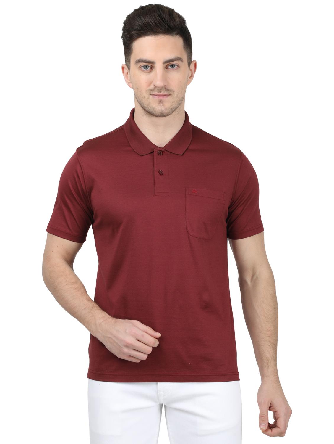 red solid polo t-shirt - 17694924 - Zoom Image - 1