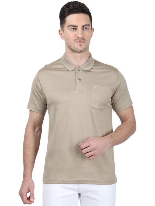brown solid polo t-shirt - 17694925 - Standard Image - 1