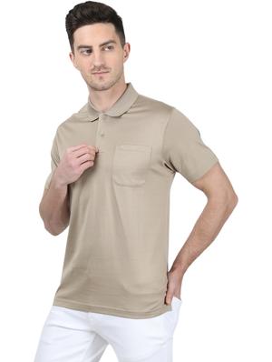 brown solid polo t-shirt - 17694925 - Standard Image - 2