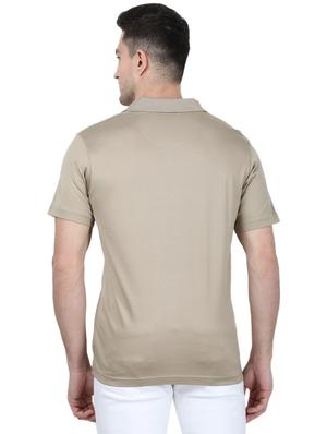 brown solid polo t-shirt - 17694925 - Standard Image - 3