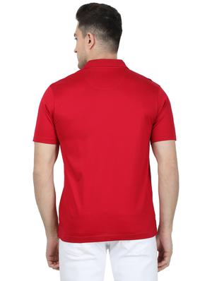 red solid polo t-shirt - 17694928 - Standard Image - 3