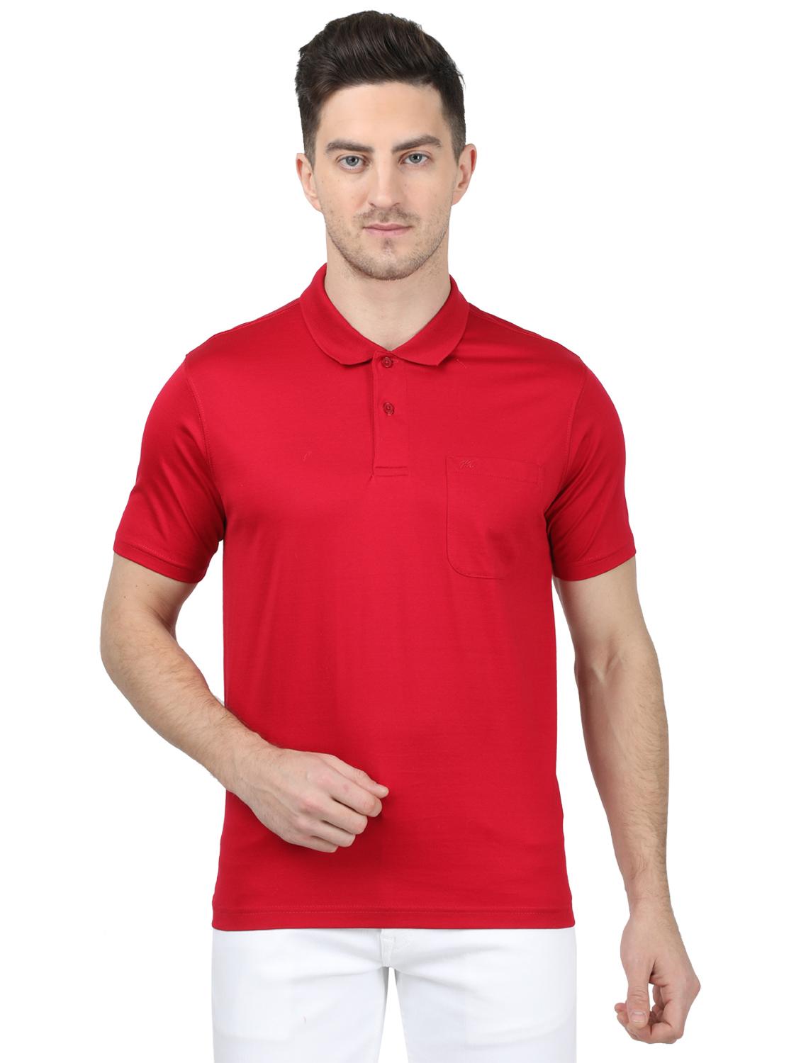 red solid polo t-shirt - 17694928 - Zoom Image - 1