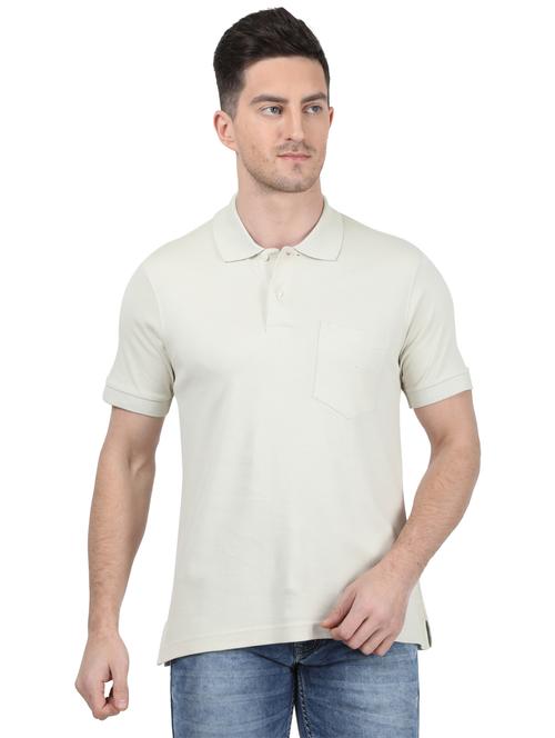 white solid polo t-shirt - 17694933 - Standard Image - 1