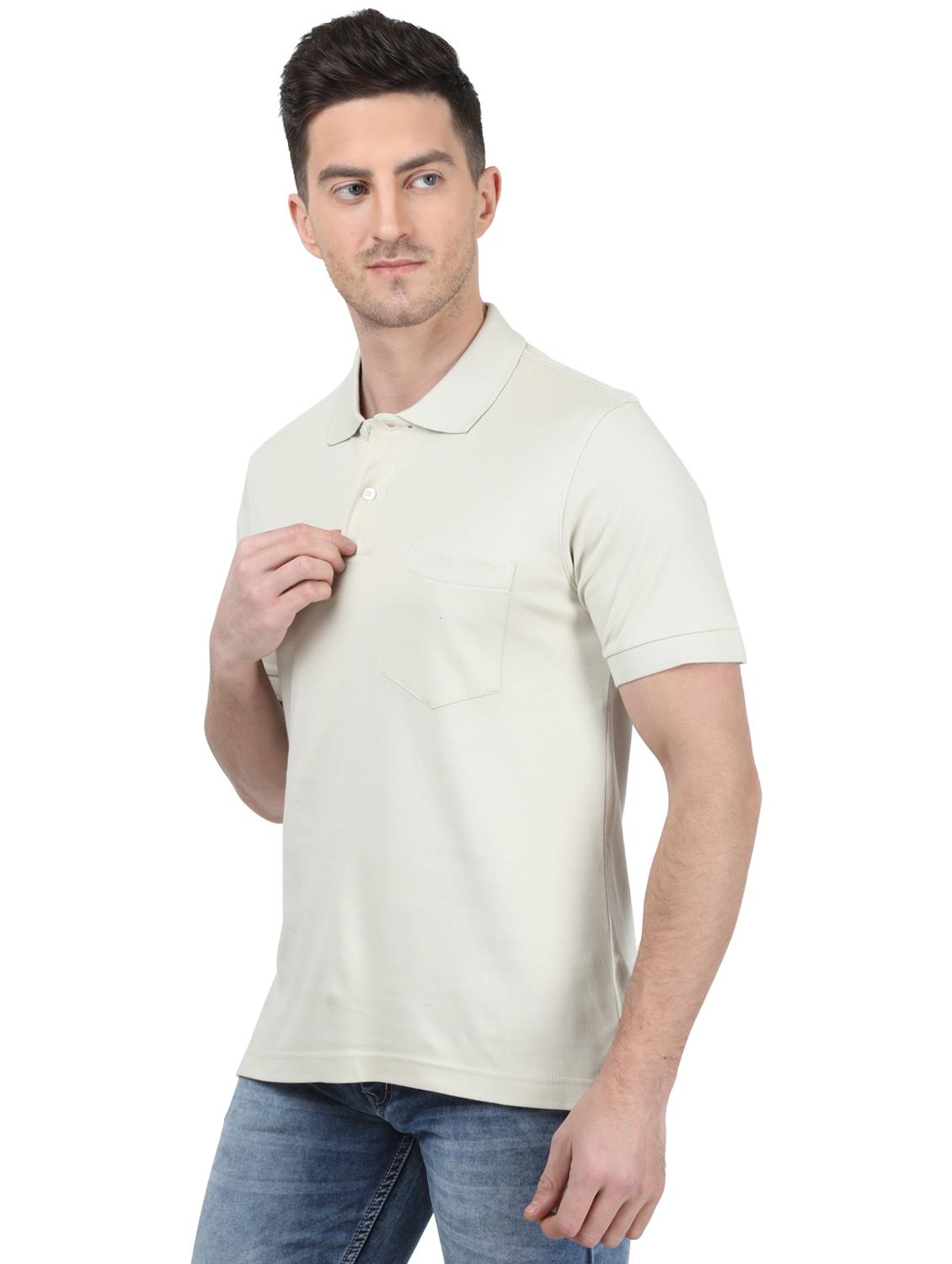 white solid polo t-shirt - 17694933 - Zoom Image - 2