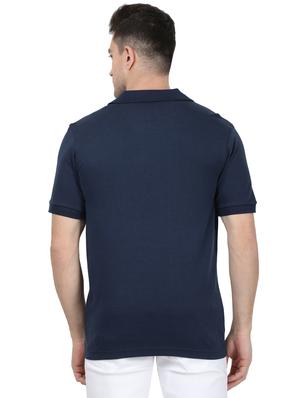 blue solid polo t-shirt - 17694934 - Standard Image - 3