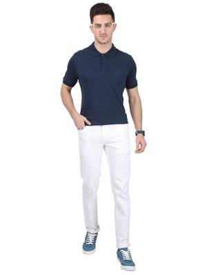blue solid polo t-shirt - 17694934 - Standard Image - 4