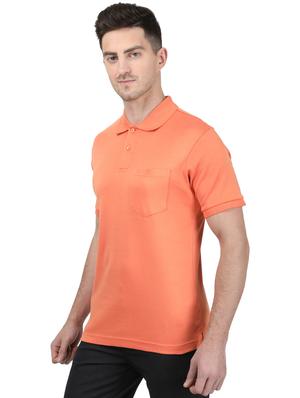 orange solid polo t-shirt - 17694935 - Standard Image - 2