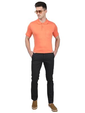 orange solid polo t-shirt - 17694935 - Standard Image - 4