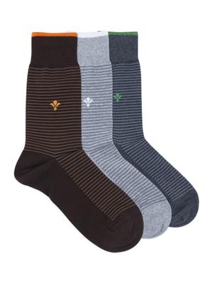 men pack of 3 striped above ankle length socks - 17694972 - Standard Image - 2
