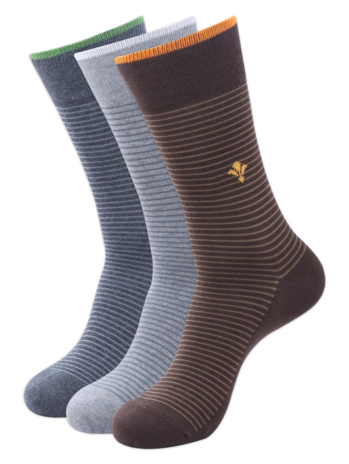 men pack of 3 striped above ankle length socks - 17694972 - Zoom Image - 1