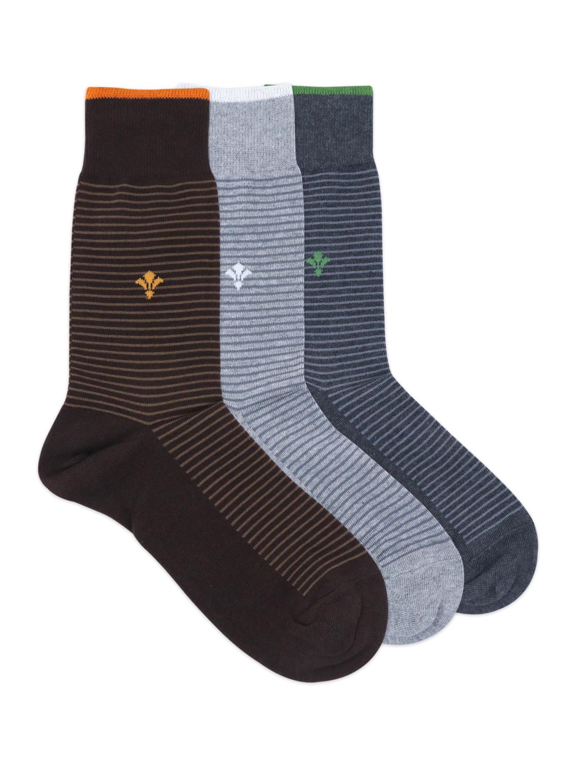 men pack of 3 striped above ankle length socks - 17694972 - Zoom Image - 2