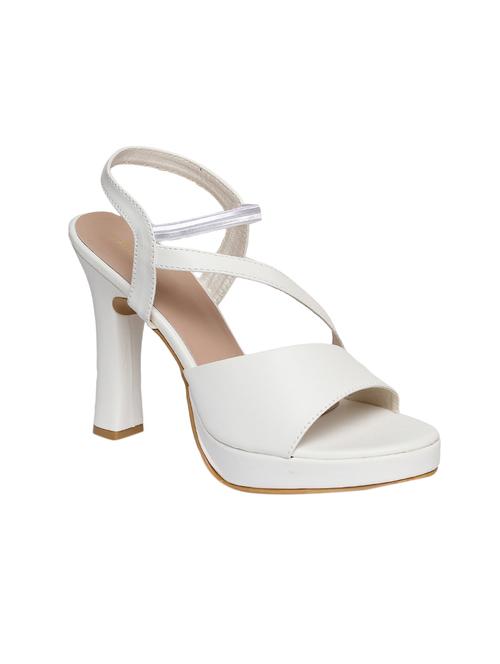 white synthetic ankle strap sandals - 17694986 - Standard Image - 1