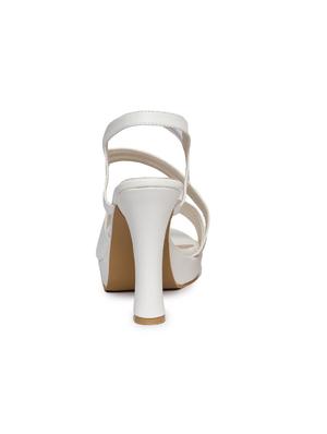 white synthetic ankle strap sandals - 17694986 - Standard Image - 3