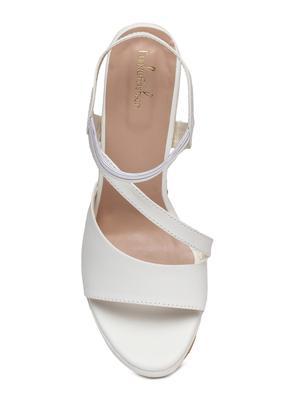 white synthetic ankle strap sandals - 17694986 - Standard Image - 4