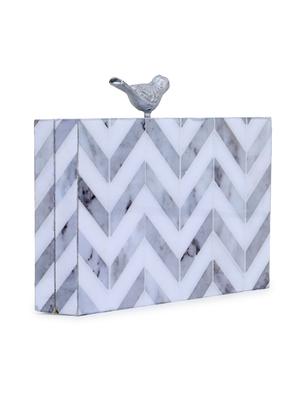 grey wood box clutch - 17694997 - Standard Image - 5