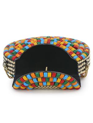 multi colored metal box clutch - 17695002 - Standard Image - 3