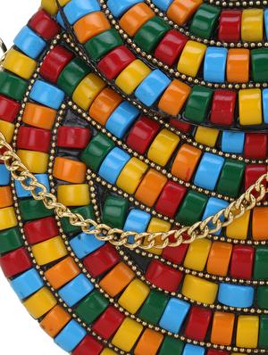 multi colored metal box clutch - 17695002 - Standard Image - 4