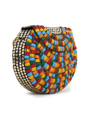 multi colored metal box clutch - 17695002 - Standard Image - 5