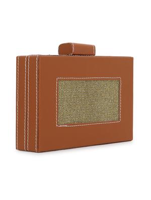 brown leather box clutch - 17695003 - Standard Image - 5