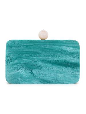 blue wood box clutch - 17695004 - Standard Image - 2