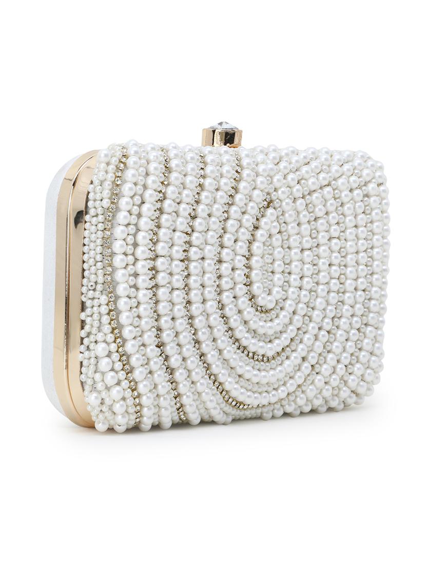 white faux silk box clutch - 17695014 - Zoom Image - 5