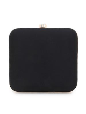 black faux silk box clutch - 17695018 - Standard Image - 2