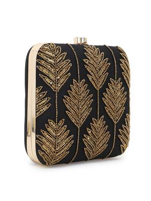 black faux silk box clutch - 17695018 - Standard Image - 5