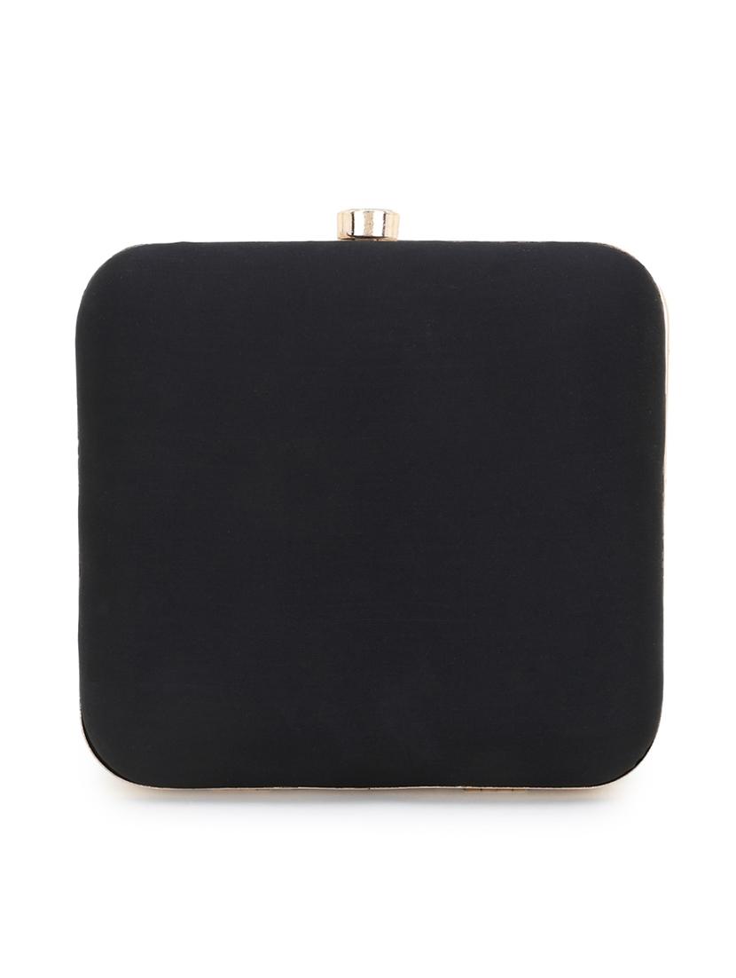 black faux silk box clutch - 17695018 - Zoom Image - 2