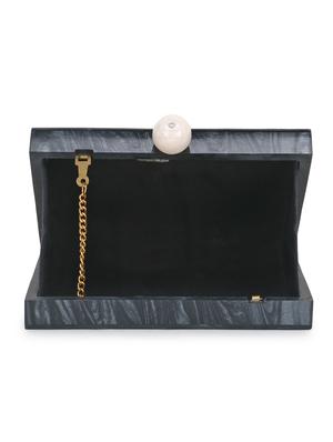 black wood box clutch - 17695025 - Standard Image - 3