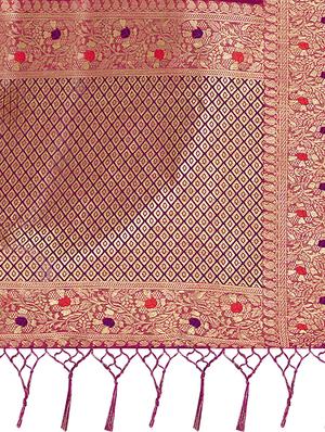 ethnic motifs handloom saree with blouse - 17695049 - Standard Image - 4
