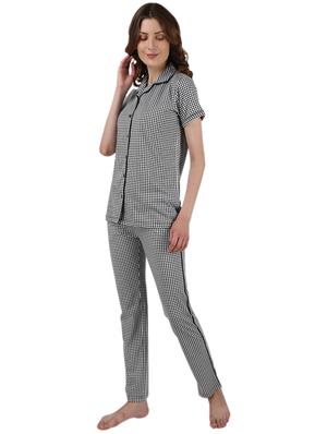 shirts collar checkered nightwear pajama set - 17695064 - Standard Image - 2