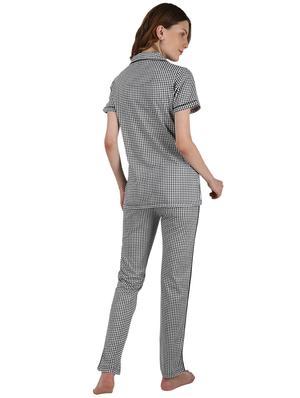 shirts collar checkered nightwear pajama set - 17695064 - Standard Image - 3