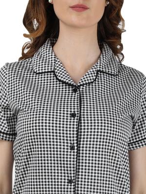 shirts collar checkered nightwear pajama set - 17695064 - Standard Image - 4
