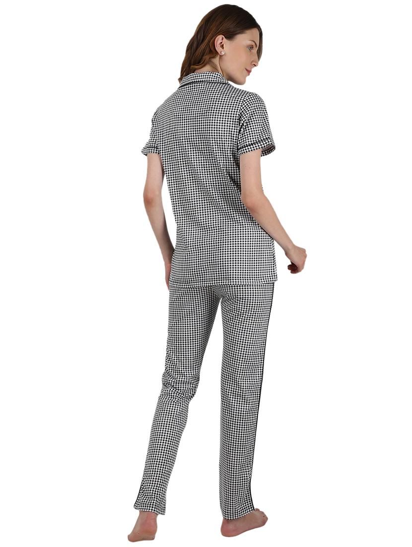 shirts collar checkered nightwear pajama set - 17695064 - Zoom Image - 3
