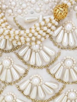 white faux silk ethnic potli - 17695072 - Standard Image - 4