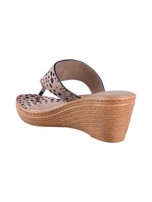 calzado women's beige platform heels open toe slippers - 17695078 - Standard Image - 3