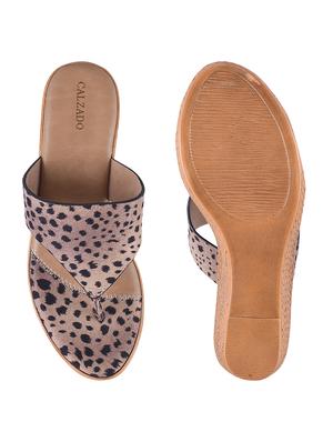calzado women's beige platform heels open toe slippers - 17695078 - Standard Image - 4