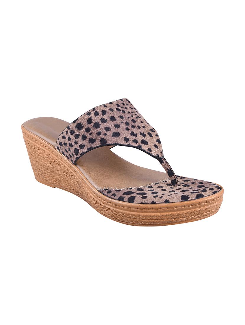 calzado women's beige platform heels open toe slippers - 17695078 - Zoom Image - 1