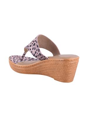 calzado women's beige platform heels open toe slippers - 17695079 - Standard Image - 3