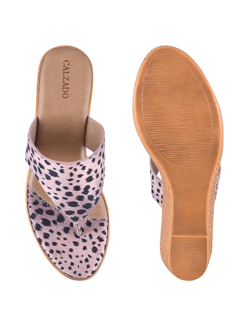 calzado women's beige platform heels open toe slippers - 17695079 - Zoom Image - 4