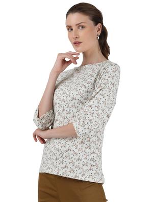 round neck floral top - 17695107 - Standard Image - 2