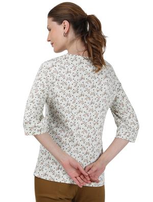 round neck floral top - 17695107 - Standard Image - 3